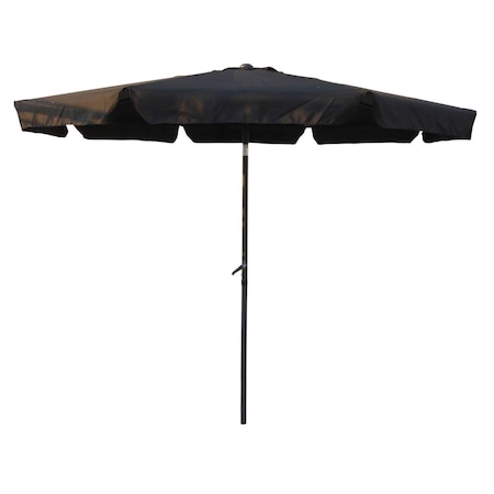International Caravan YF-1104-3M-BK 10 ft. Outdoor Aluminum Umbrella with Flaps, Black YF-1104-3M/BK